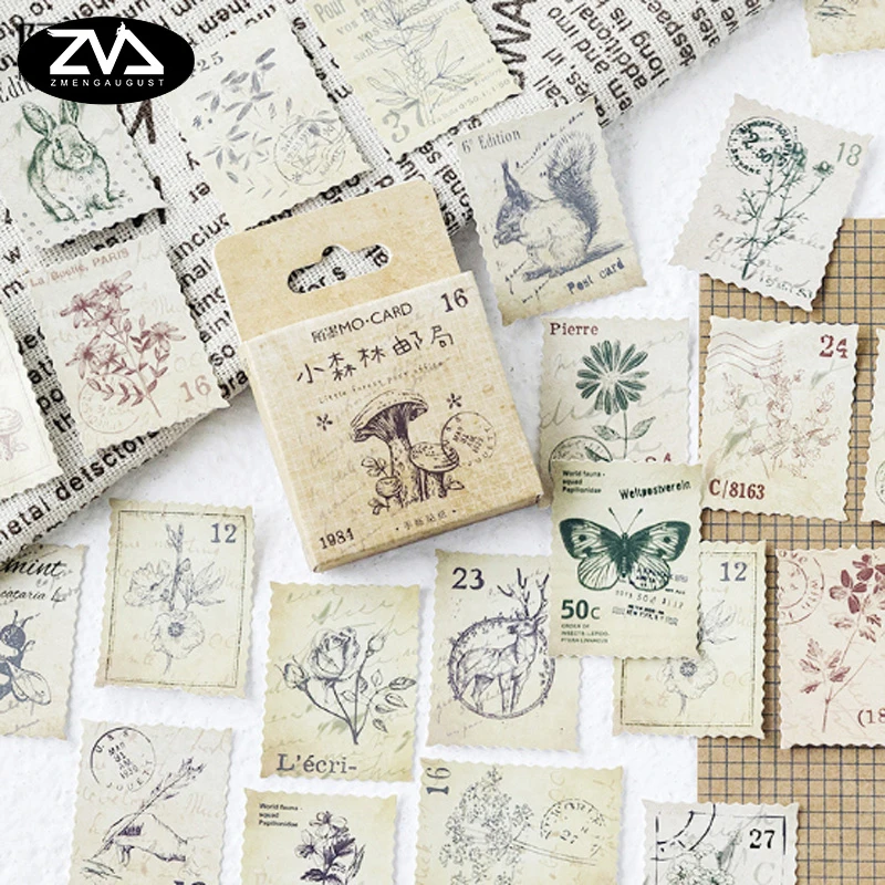 

46 Pcs/box Little Forest Post Office mini Decoration paper sticker DIY diary scrapbooking seal sticker kawaii stationery