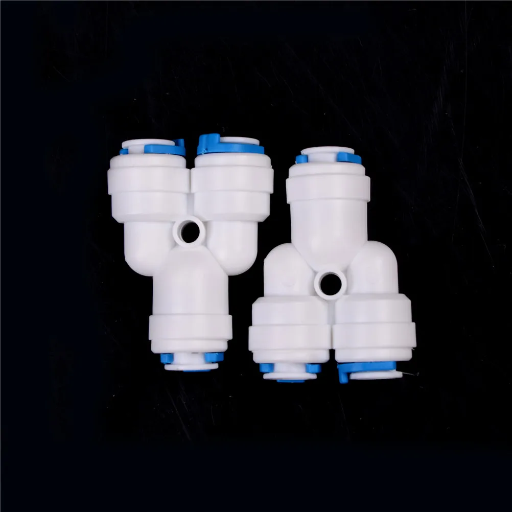 

New 2PCS Push Fit RO Water Tap Connector Garden Tools 1/4"x1/4"x1/4" 3-way Y Splitter Aquarium Quick Connect top quality