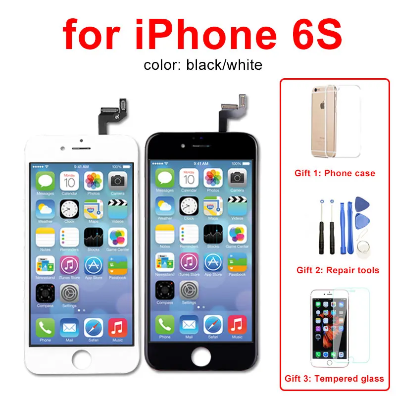 AAA высококачественный ЖК дисплей для iPhone 5 6 7 4S 5s 6s с сенсорным экраном дигитайзер