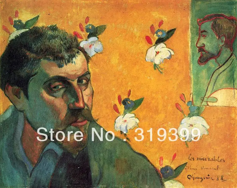 

Portrait Oil Painting Reproduction on Linen canvas,Self portrait 2 by paul gauguin,Free DHL Ship,Museum Quality