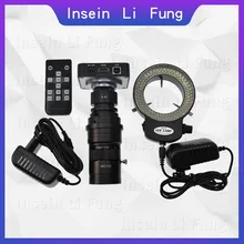 Full HD 38MP 2 K 1080 P 60FPS HDMI USB электронный видео микроскоп камера+ 10X-200X зум C-Mount объектив+ 144 светодиодный источник света