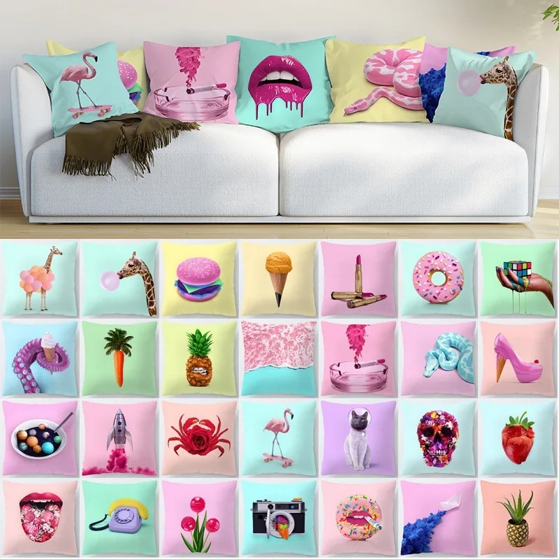 

45cm*45cm Hand Painted Flowers And Perfume Bottles Super Soft Cushion Cover And Sofa Pillow Case Home Decorative Pillow Cover