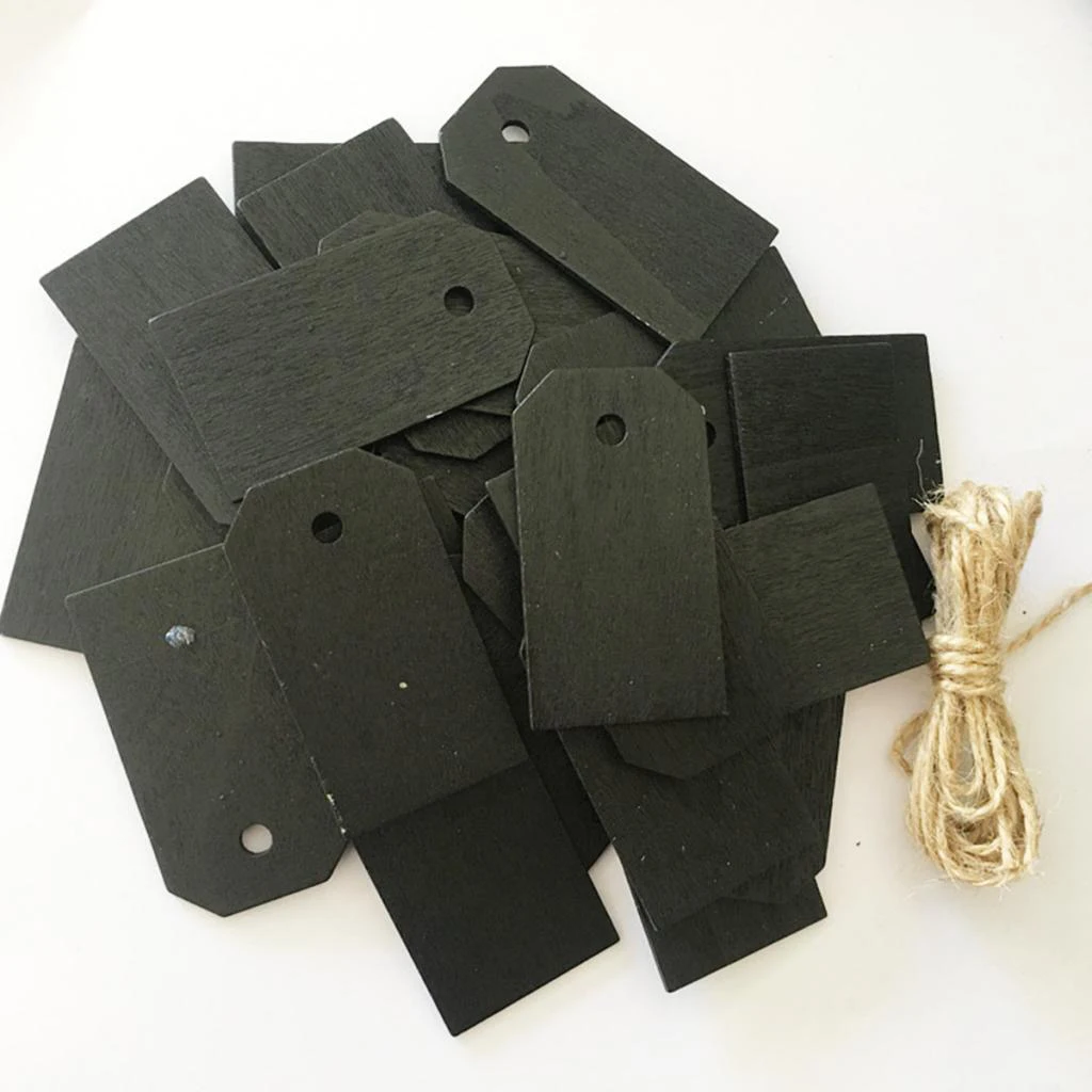 25 Pieces Blank Wood Wooden Gift Tags Blackboard Chalkboard Message Board | Дом и сад