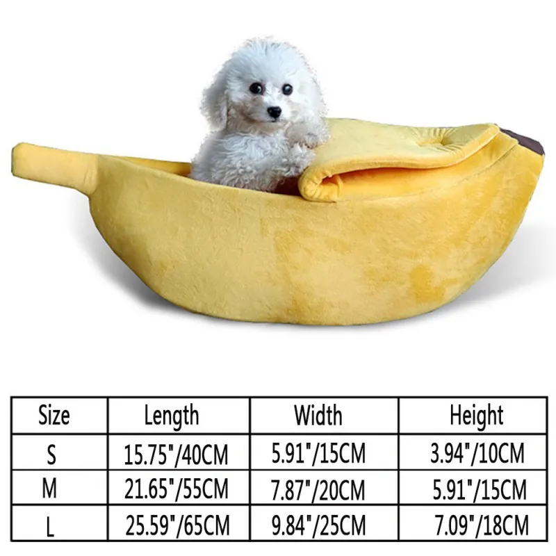 Pet Supplies Sleeping Bag for Autumn and Winter Washable Banana Cage for Dogs and Cats Puppy Kitty House Cute Banana Shape Nest
