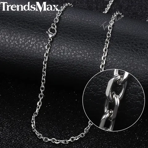 Necklace Stainless Steel Cuban Rope Box Snake Link Chains Necklace Silver Color Male Jewelry Wholesale 24" 60cm 3mm KNN1