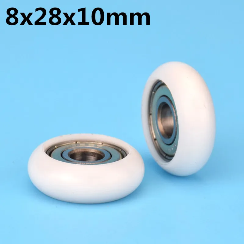 1Pcs 8x28x10 mm Nylon Plastic Wheel With Bearings Drawer roller Track
