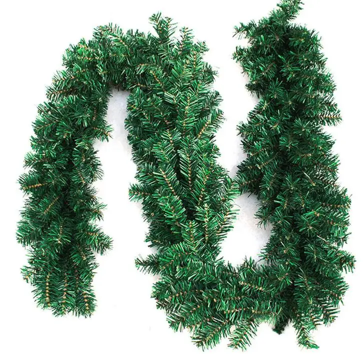 10 шт./лот 2,7 м(9ft) искусственный зеленые венки Рождество гирлянда для камина на год дерево вечерние партия украшения - Цвет: Зеленый