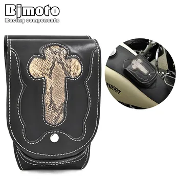 

Bjmoto Motorcycle 4.5 Gallons Chap Bib Tank Cap Cover Panel with Pouch For Harley Sportster XL1200 883 1200 48 moto tool key bag
