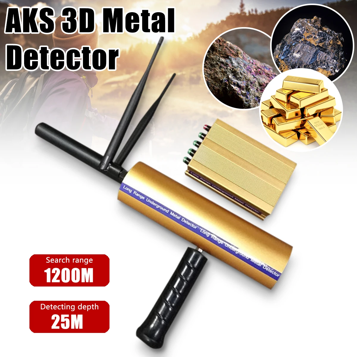 

Handhold Underground Gold Metal Detector 1200M Long Range Search Treasure Hunter Finder Scanner Tracker Metal Circuit Detector