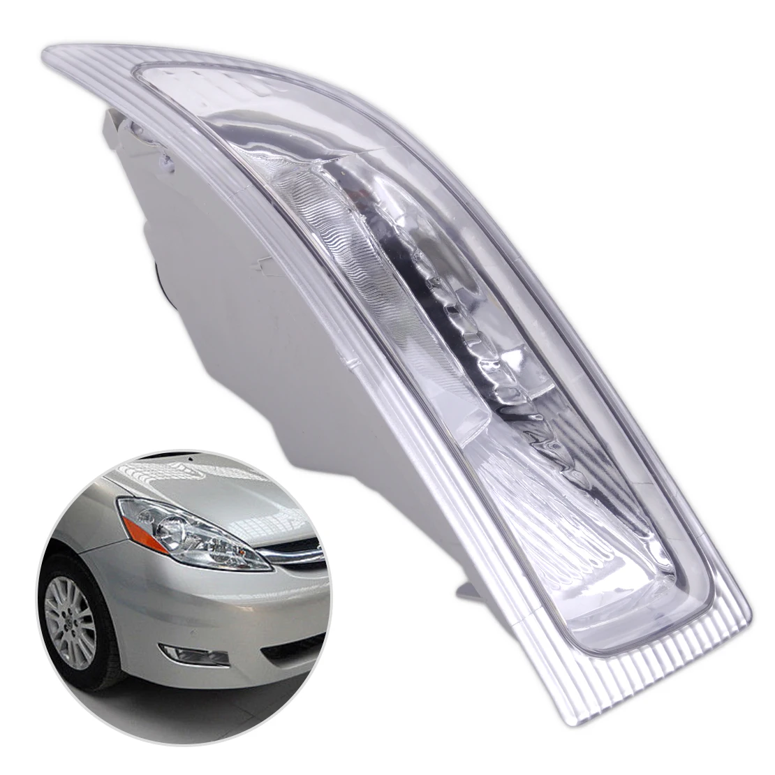 

DWCX New 2 Pin Car Plastic & Metal Left Front Fog Lamp Light with Bulbs 312-2020L-AF 81220-AE010 fit for TOYOTA SIENNA 2004 2005
