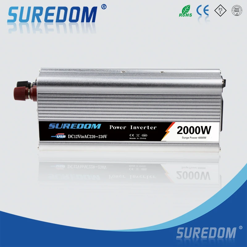 Car Power Inverter DC To AC 12v 24v to 110v 220v 2000W Full Power with Vehicle Power Supply
