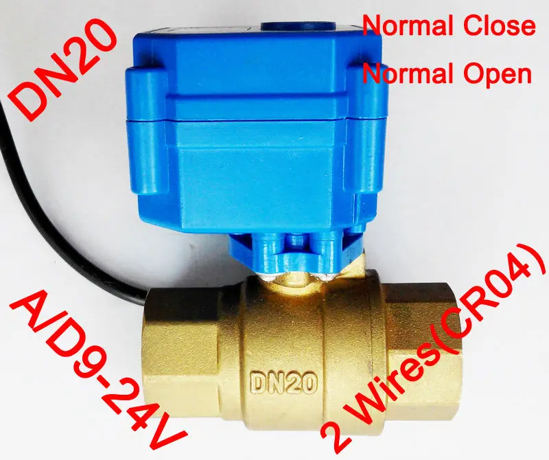 3/4" Brass electric automatic valve , AC/DC9 24V morotized valve 2 wire