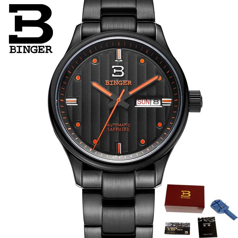 BINGER Top Brand Watch Automatic Mechanical Watches Men Fashion Luxury Sapphire Crystal relogio masculino Free shipping - Цвет: 01