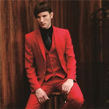 

Two Buttons Groom suits for Wedding The Best Man Suits For mens Suits Business Party tuxedos 3 Pieces (Jacket+Pants+Vest A223