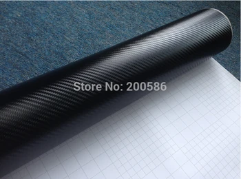 

Black 3D Carbon Fiber Vinyl Wrap Film Carbon Fibre Black Vinyl Car Wrap With Air Free Bubble Size 1.52*30M/Roll