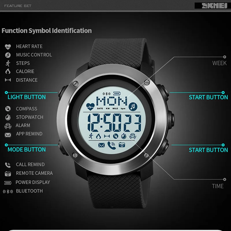 Смарт часы мужские спортивные водонепроницаемые умные для Android Wear OS IOS компас с