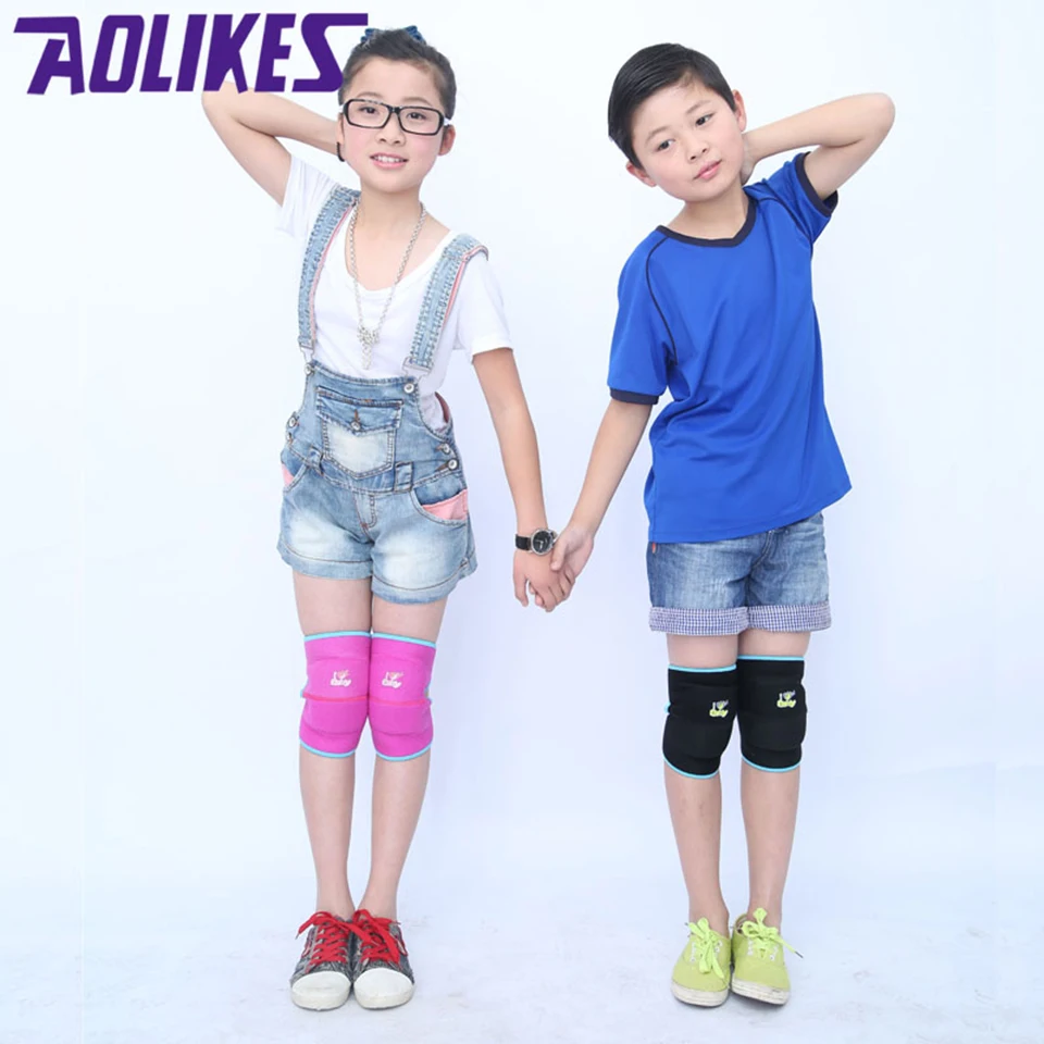 AOLIKES 1 زوج الاطفال تزلج الرياضة نيباد الطفل الزحف سلامة الأطفال الرقص الركبة دعم كرة السلة كرة القدم منصات الركبة طفح