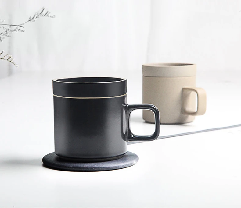 

55-Degree Intelligent Electric Heating Coffee Insulation Mug Cup 10W Wireless Charger for iPhone Samsung Ceramics Cups Top Gift