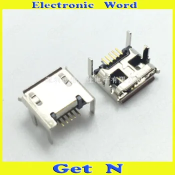 

25pcs 7.2mm Micro USB Female Socket Jacks Connectors 4DIP Foot for Table Mobile Phone DIY Accessories Digital Product