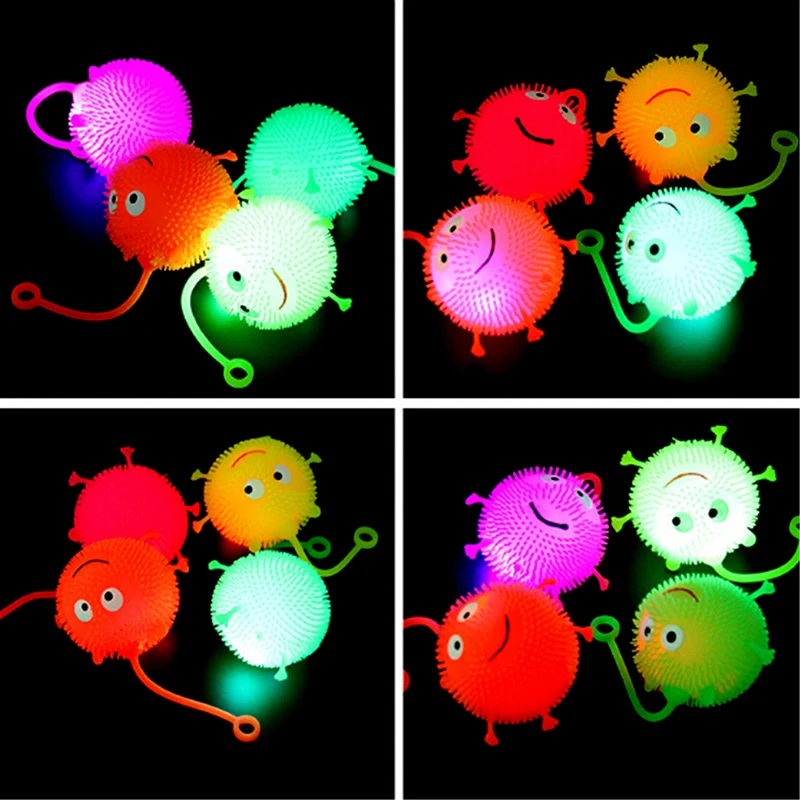 Цветной светодиодный светильник с изображением героев мультфильмов, светящийся шар для волос, Детские эластичные забавные игрушки, подарки для детей, антистрессовые игрушки