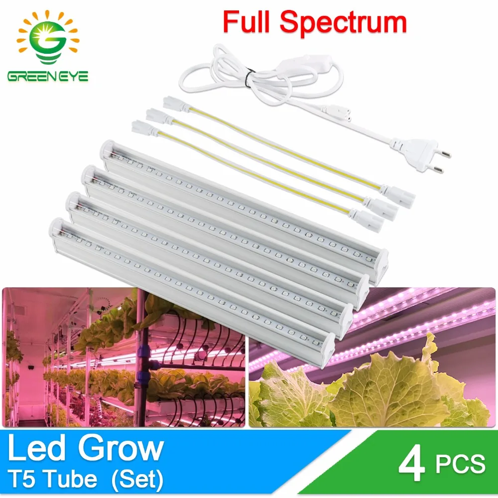 

GreenEye Led Grow Light Full Spectrum led T5 Tube 30cm 2835SMD AC110V 220V Plant Lamp Hydroponic system LED grow Lamp for plants