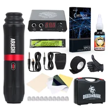 Полный набор для татуировки, набор вращающихся ручек, мини ручка для татуировки, стильный Перманентный набор для макияжа, принадлежности для татуировки