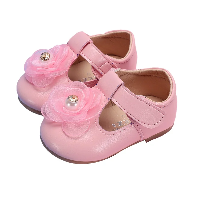 

Baby Girls Single Party Shoes Artificial PU First Walkers Low Tube Infant GirlsLittle Princess Bow Soft Bottom Children Shoes