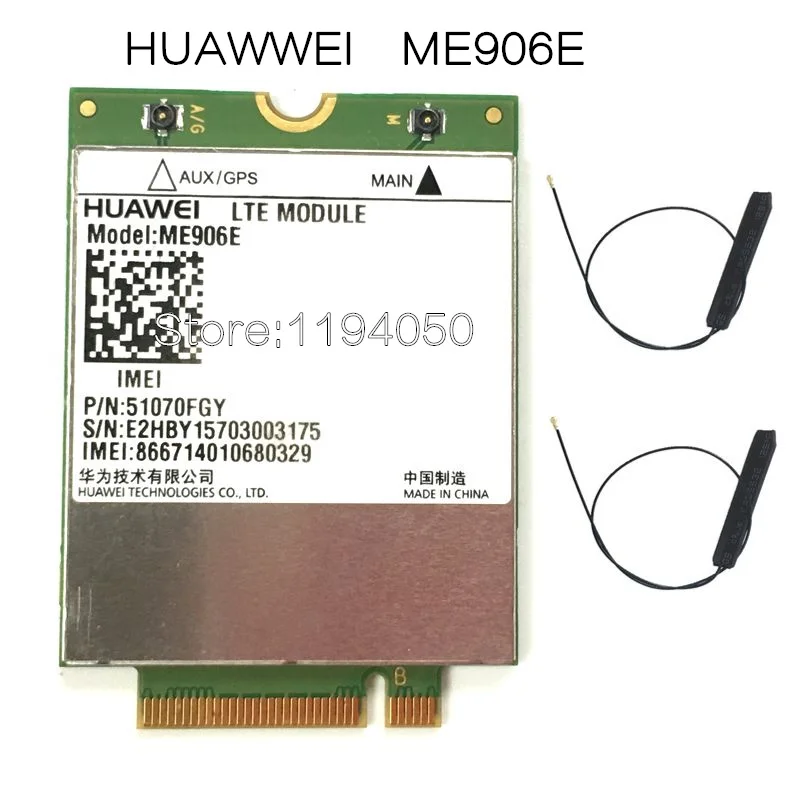Цена HUAWEI ME906e + 2 шт. IPX4 NGFF M.2 ТВ антенны 100% оригинал FDD LTE 4G модули WCDMA GSM Surpport font b gps b font модуль доступен