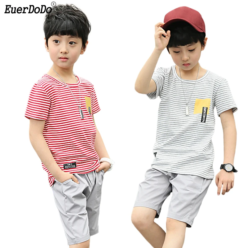 Buy Summer Boys Clothing Set Striped T Shirt + Shorts