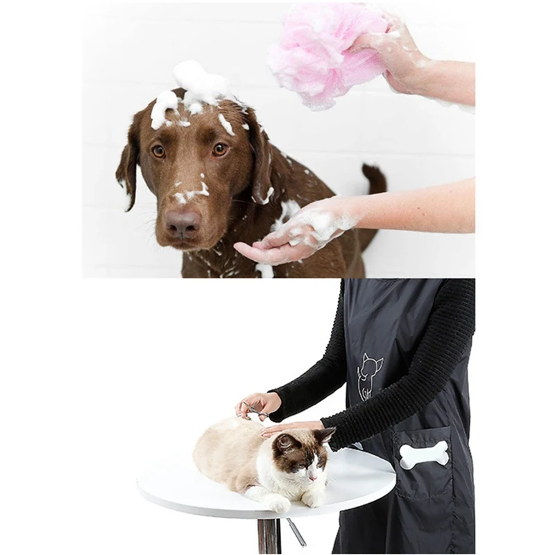 Pet униформа для магазина косметичка комбинезон антипригарный волос фартук для груминга водонепроницаемый кошка собака купальный костюм без рукавов с карманами чистые