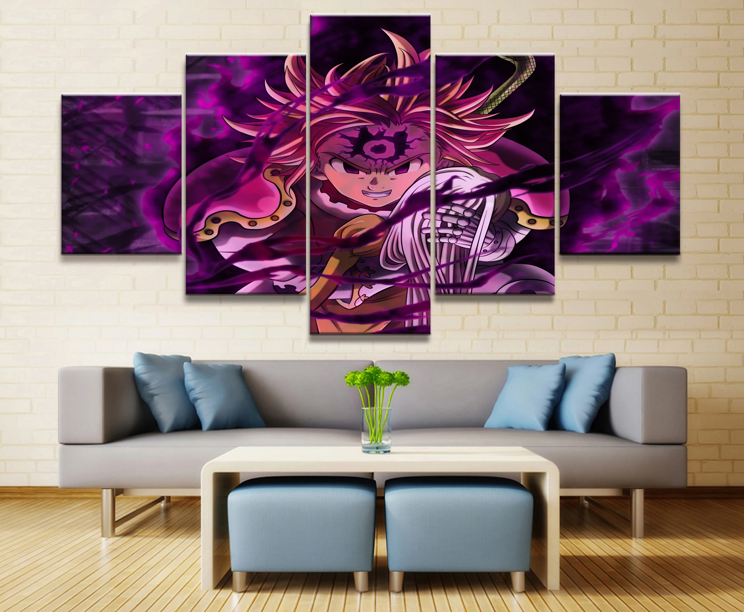 

Home Decor Modular Canvas Painting Picture 5 Piece The Seven Deadly Sins Anime Characters Poster Wall For Home Canvas Wholesale