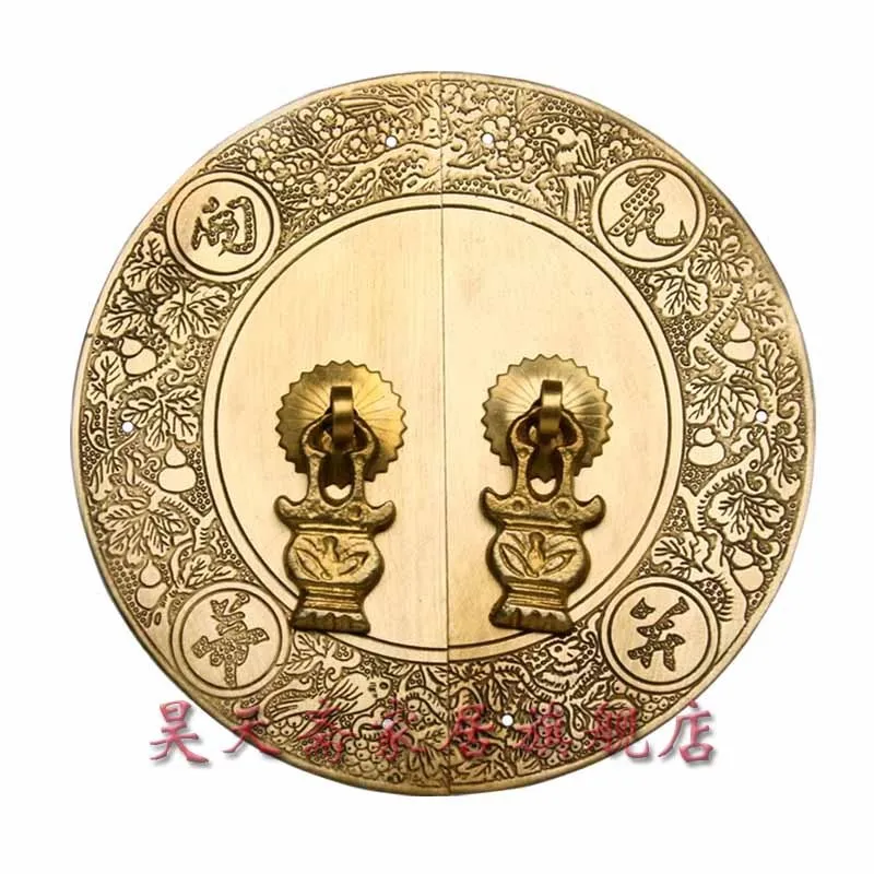 

[Haotian vegetarian] antique copper fittings copper door handle flowers Bingdi paragraph HTB-041 Door Handle