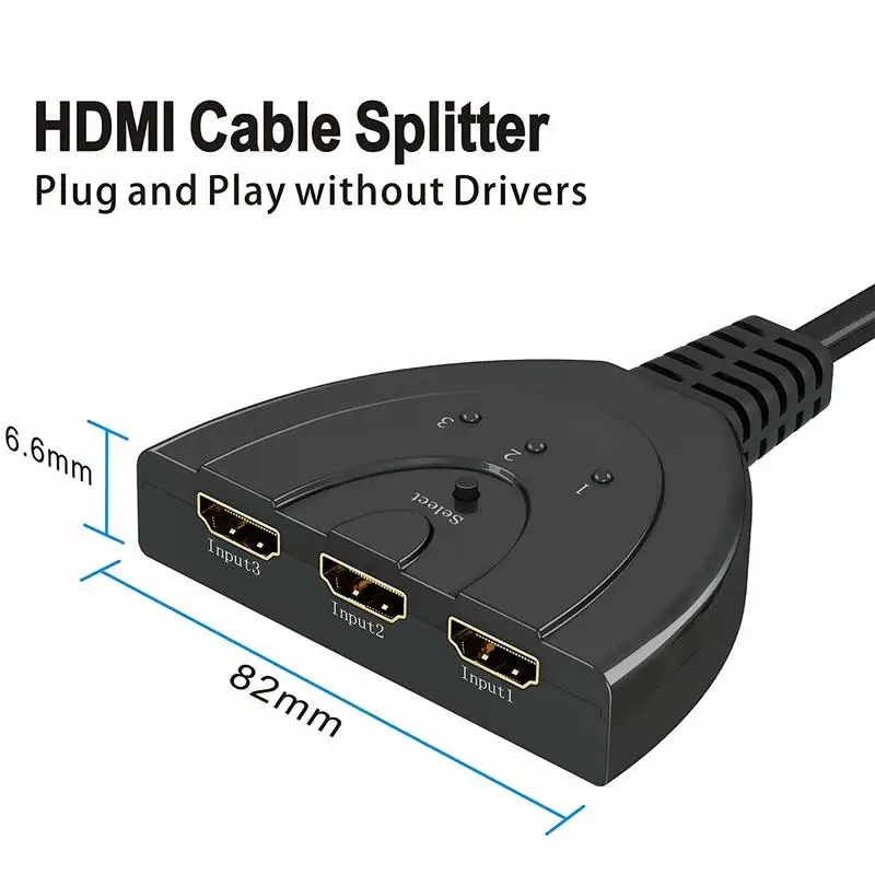 Basix Mini 3 порта Переходник HDMI разветвитель Кабель 1.4b 1080P Коммутатор HDMI коммутатор 3 в 1 выход порт концентратор для HDTV Xbox PS3 PS4