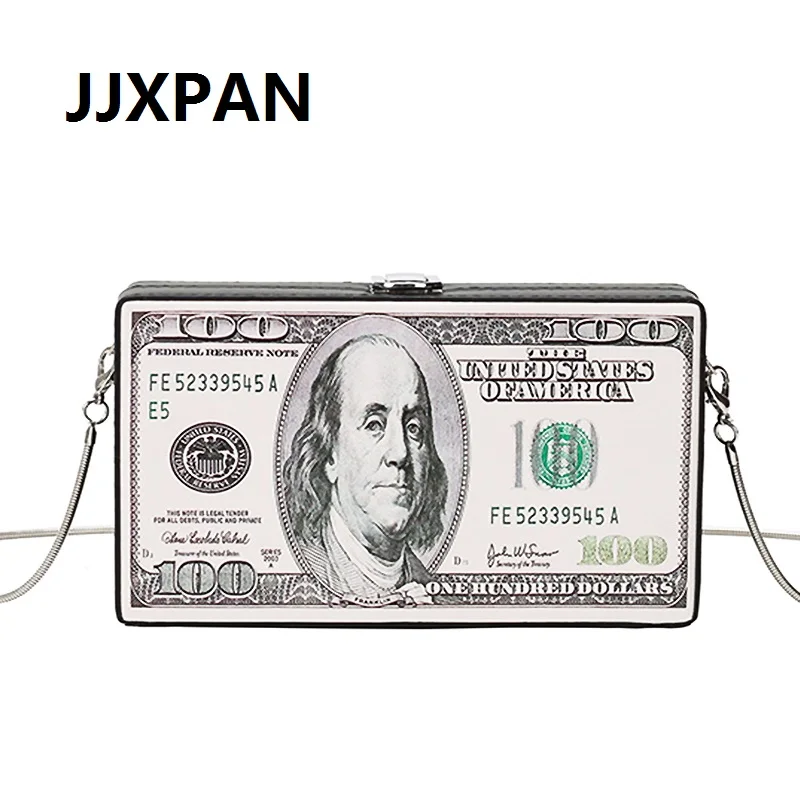 

Fashion Dollar Pattern Crossbody Bag Box Design Pu Leather Women Daily Clutch Bag Chain Purse Shoulder Bag Tote Ladies Handbag