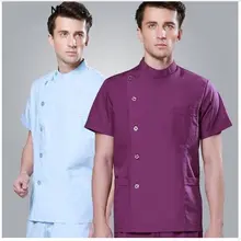 Медсестры скрабы костюм мужчины и женщины короткий рукав Униформа зубного Врача ICU однобортный Стоматологическая униформа для доктора лабораторная Одежда наборы розница