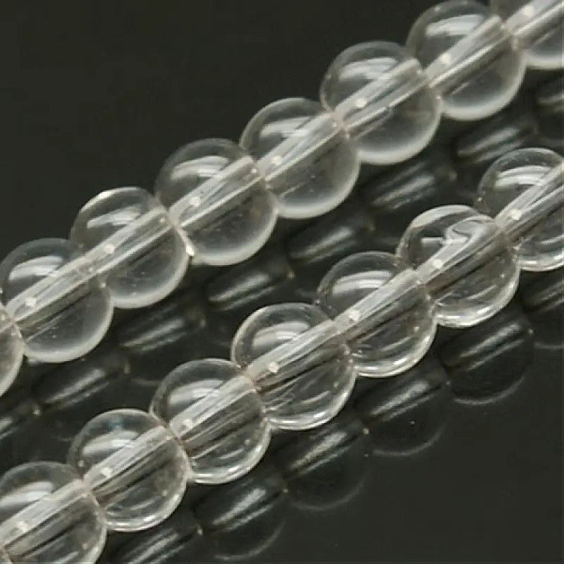 Jewelry DIY Beads 4mm Round Clear Glass Beads Strands Spacer Beads,4mm,Hole 0.5mm;about 84pcs
