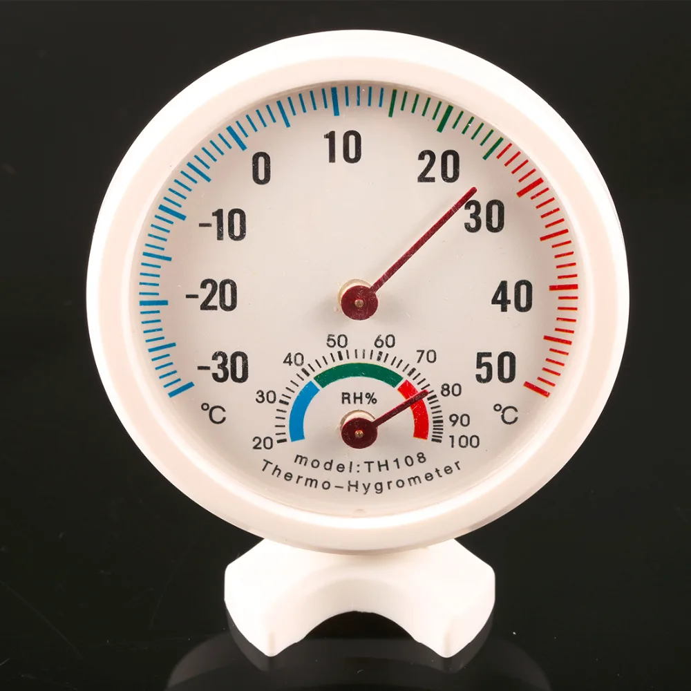 New Mini Round Clock shaped Indoor Outdoor Hygrometer Humidity