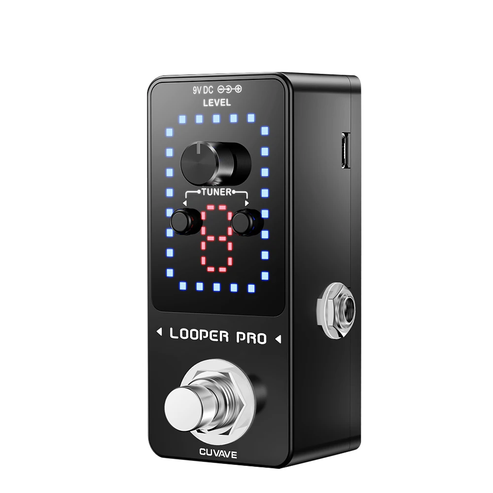 CUVAVE LOOPER PRO Профессиональная Гитара петля педаль 9 петель большое время записи время напыления Встроенный тюнер Функция светодиодный дисплей