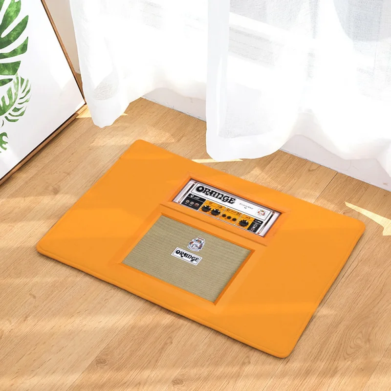 

HomeMiYN 2019 New Arrival Bath Mat Orange Retro Tape Door Mat Anti Slip Bathroom Kitchen Footpads Home Decoration Mats Black