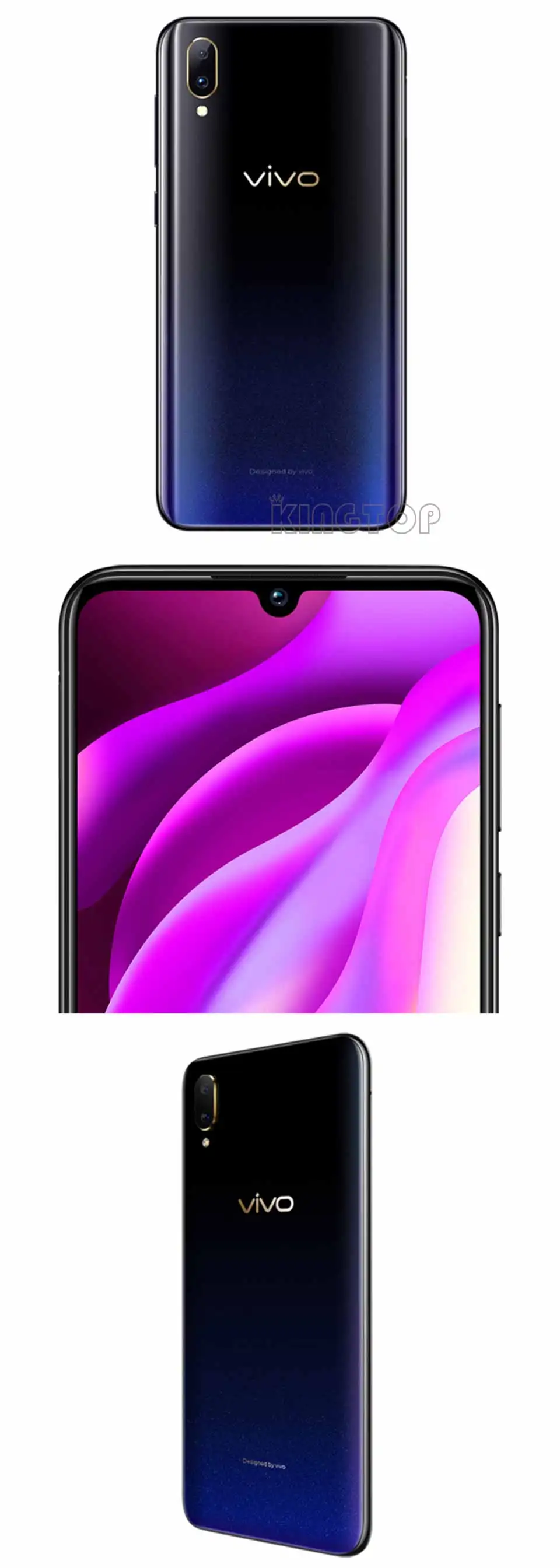 Мобильный телефон VIVO Y97, 4 Гб ОЗУ, 128 Гб ПЗУ, четыре ядра, 6,3 дюймов, полный экран, 16,0 Мп+ 2,0 МП, двойная тыловая камера, отпечаток пальца