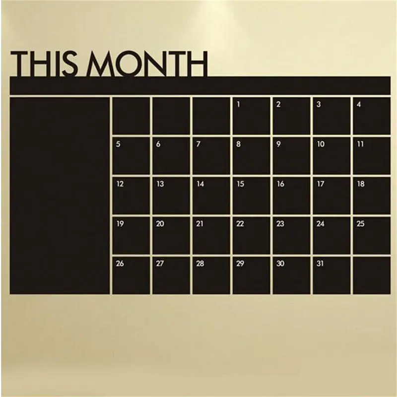 

1PCS Monthly Chalkboard Chalk Board Blackboard Removable Wall Sticker DIY Month Plan Calendar Memo Stickers 60cm x 92cm