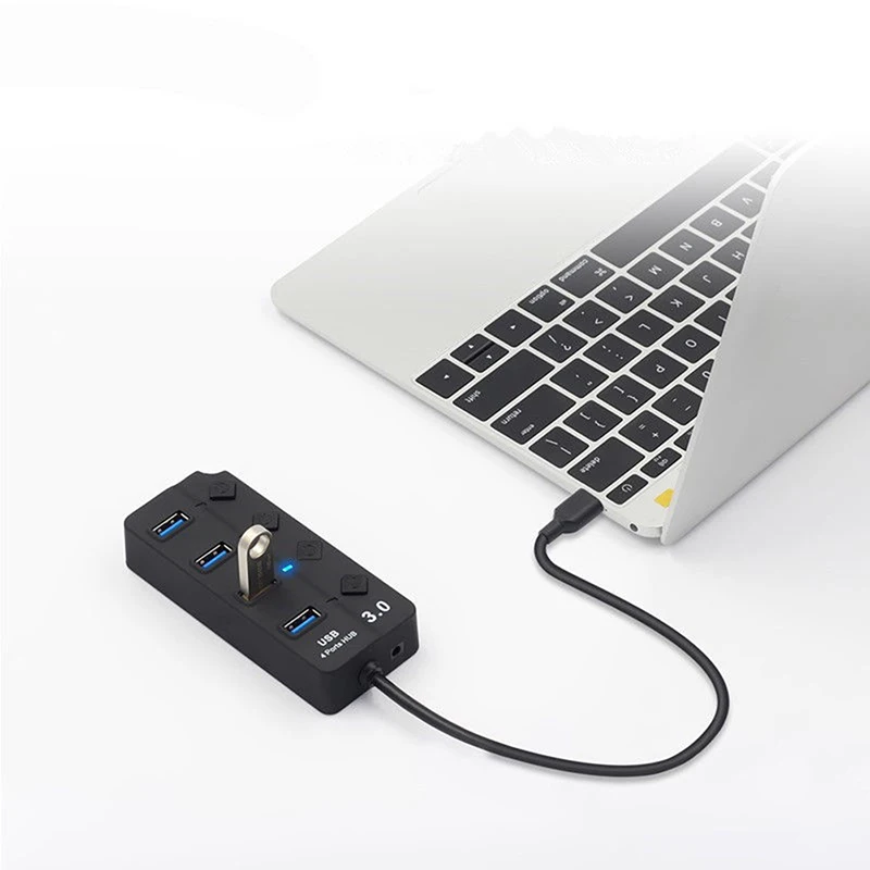 USB концентратор 4/7 порт 3 0 5 Гбит/с Высокая скорость включения/выключения AC адаптер