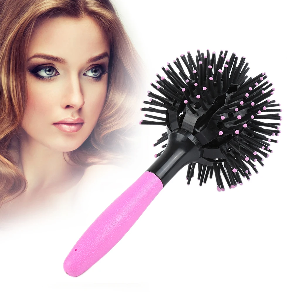 

ELECOOL Hot 3D Bomb Curl Hair Brush Ball Styling 360 degree make up Spherical Massage Comb Detangling Heat Resistant Hair Comb