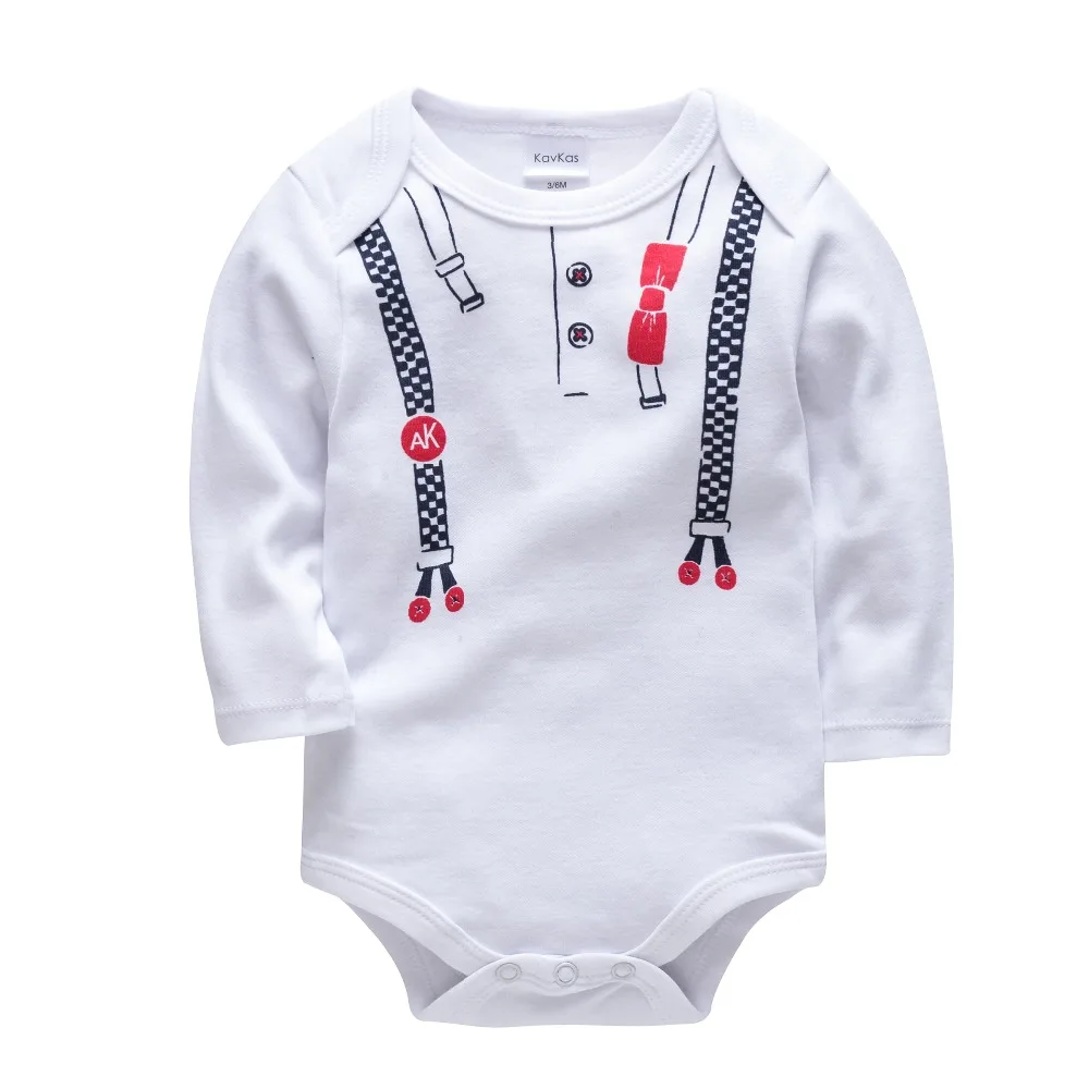 KAVKAS/3 шт./компл. Одежда для маленьких мальчиков зимняя детская Рождественская одежда хлопковые боди с длинными рукавами для новорожденных; для маленьких мальчиков; комбинезоны
