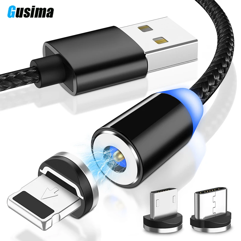 1 м 2 микро USB кабель магнитное зарядное устройство для Samsung Xiaomi 2.4A Быстрая зарядка