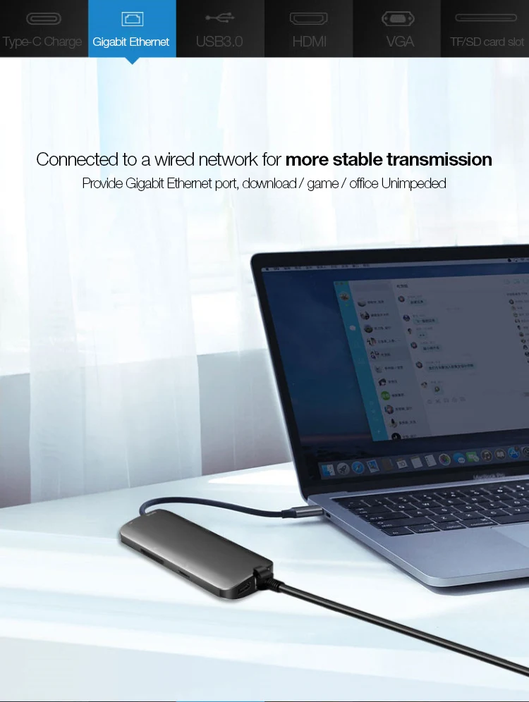 UTHAI J09 type C 9в1 Мульти USB 3,0 концентратор HDMI адаптер док-станция для MacBook Pro Аксессуары Usbc 3,1 сплиттер 3 порта USB C кардридер