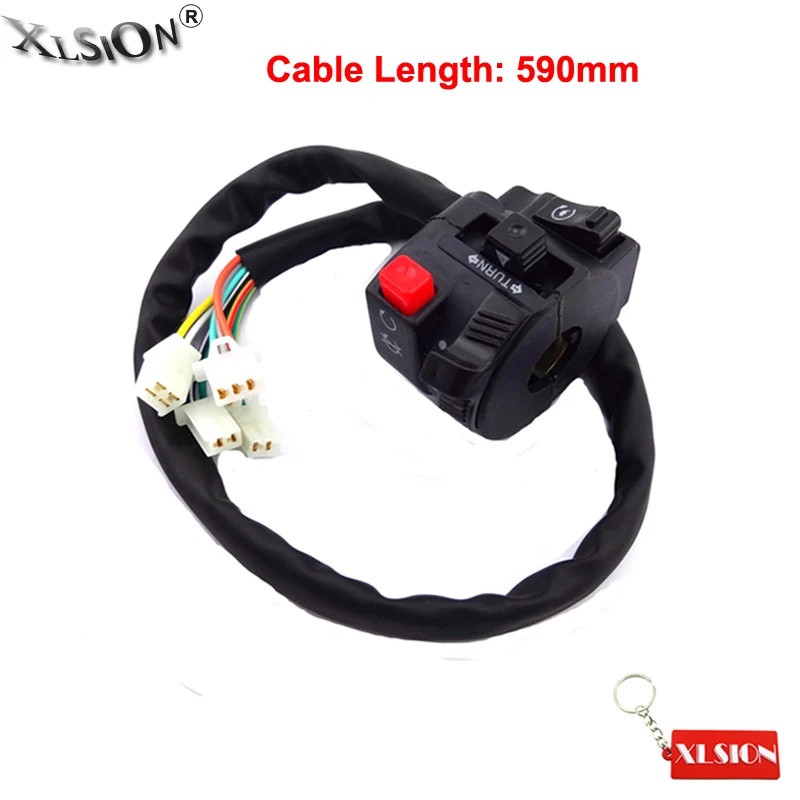 

XLSION Aftermarket 11 Wire 4 Functions Without Choke Handle Switch Control Assembly 50cc 110cc 125cc 150cc 200cc 250cc ATV Quad