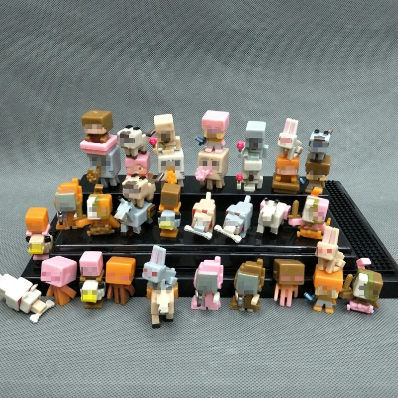 

36pcs/lot Minecraft Toy Set More Characters Hanger Action Figure 3D Minecrafted Model Game Block Collection Toys For Children #E