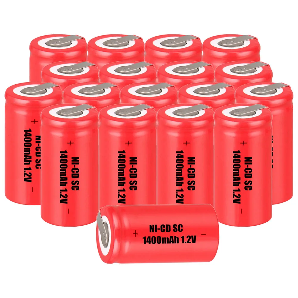 

Lowest price 18 piece SC battery 1.2v batteries rechargeable 1400mAh nicd battery for power tools akkumulator