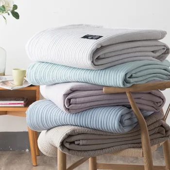 

1piece Quilt Pure Color Macaron Washed Cotton Throw Blanket Adult Super Soft Blankets on Sofa Bed as Bedsheet Bedspread
